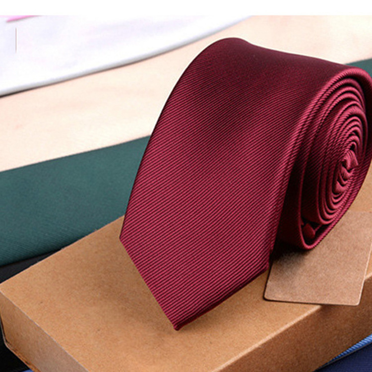 Korean Style Dress Men's Tie Black Wholesale Trendy New Casual Solid Color 6cm Polyester Christmas White Tie