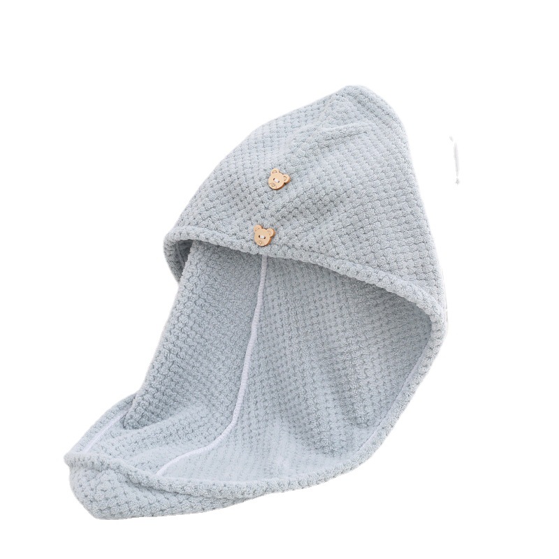Thickened pineapple coral fleece hair wrapping hat hair wrapping towel hair towel strong absorbent bath cap LOGO embroidery