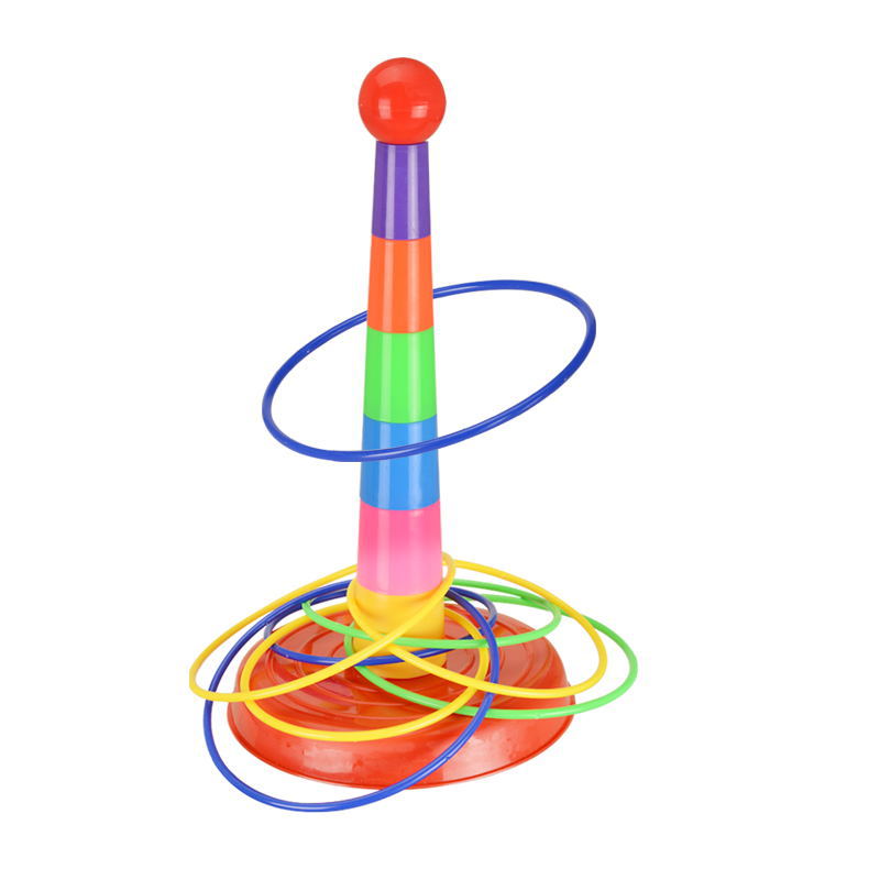 亲子互动投套圈圈彩虹塔益智地摊室内户外幼儿园比赛游戏儿童玩具
