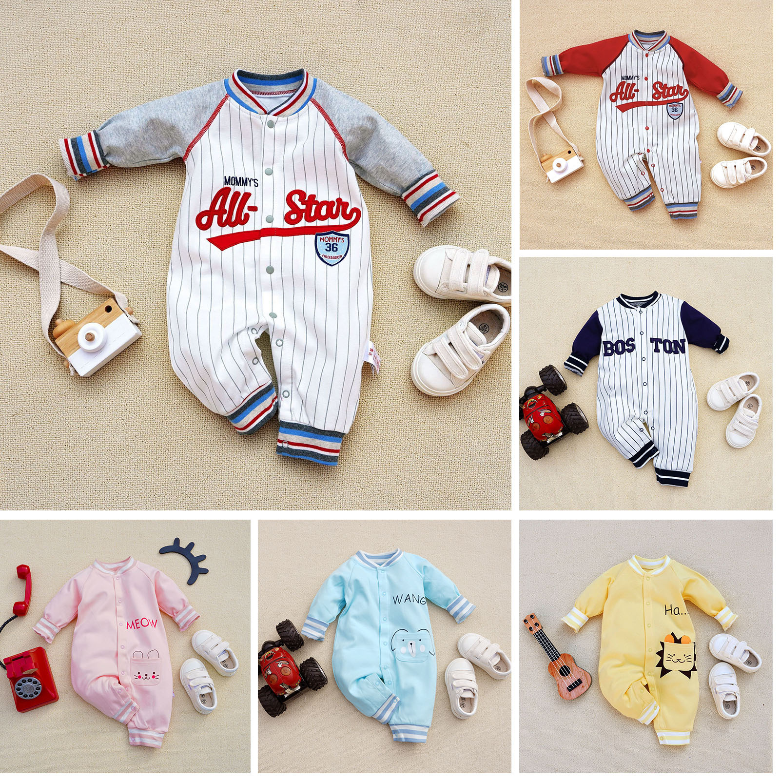 Cross-border 2023 baby autumn clothes Harbin-style baby jumpsuit climbing clothes home clothes non-foot sports series