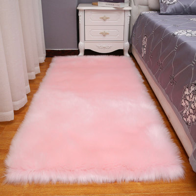 Plush Carpet Bedside Blanket Bedroom Living Room Coffee Table Window Bay Window Mat White Thickened Imitation Wool Household Floor Mat