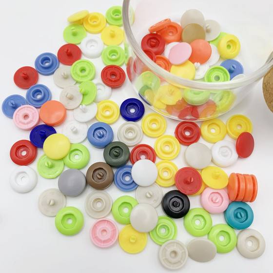 Hand-pressed colorful plastic snap button tool-free resin snap button baby clothes button children's clothing snap button dark button