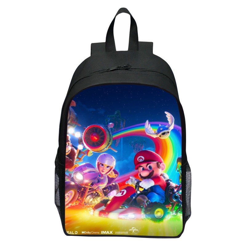 New Printed Super Mario Backpack Cartoon Mary Brothers Movie Backpack Schoolbag for Primary School Students
