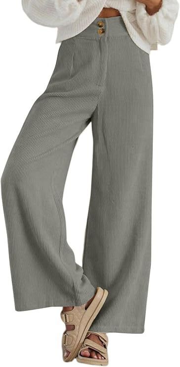 2023 autumn and winter eBay Amazon European and American women's cross-border new corduroy double button stretch casual pants for women