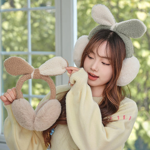 Korean style foldable earmuffs warm women's autumn and winter cute earmuffs imitation rabbit fur warm earmuffs men's and women's earmuffs earmuffs