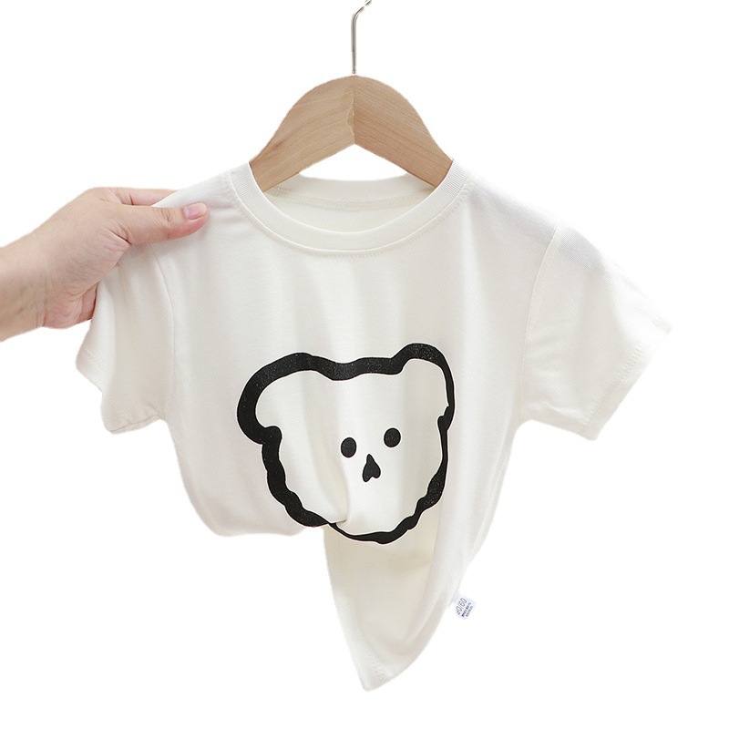 2024 summer new boys and girls t-shirt baby casual children's short sleeve t-shirt a generation of Korean children's clothing