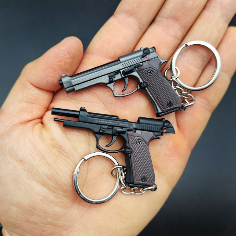 クリエイティブメタルキーホルダーペンダント 14 スケールミニ銃キーリングバッグアクセサリーぶら下げ飾りギフト|undefined