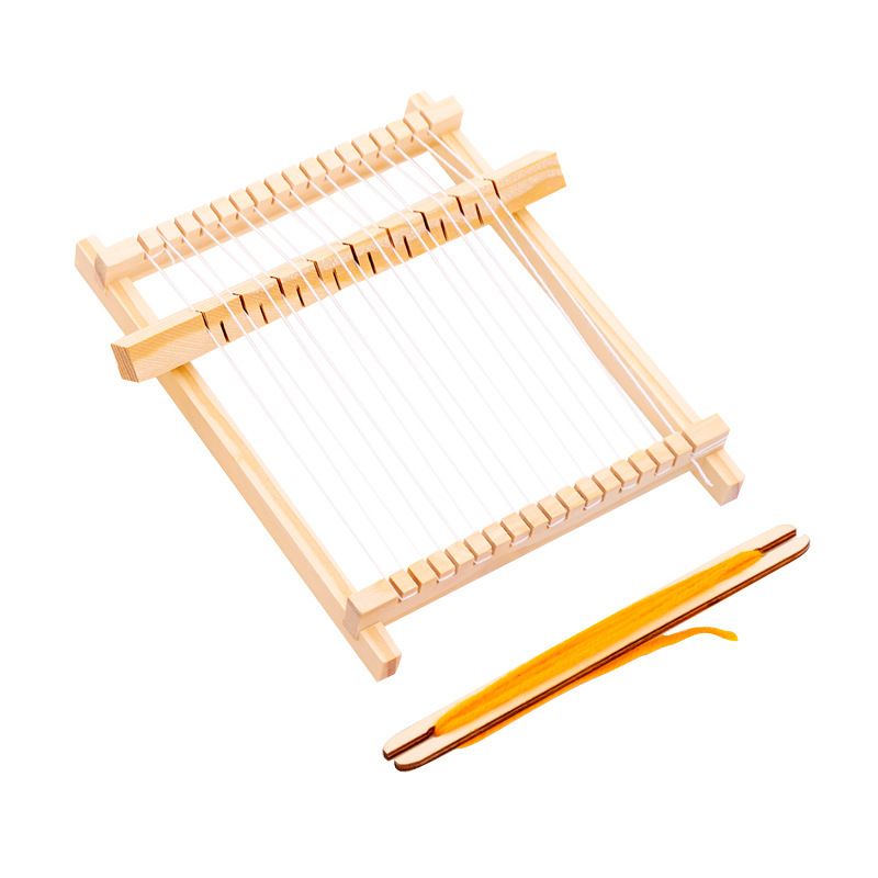 Homemade diy weaving machine technology small production children Primary School students handmade wool knitting machine educational wooden toys