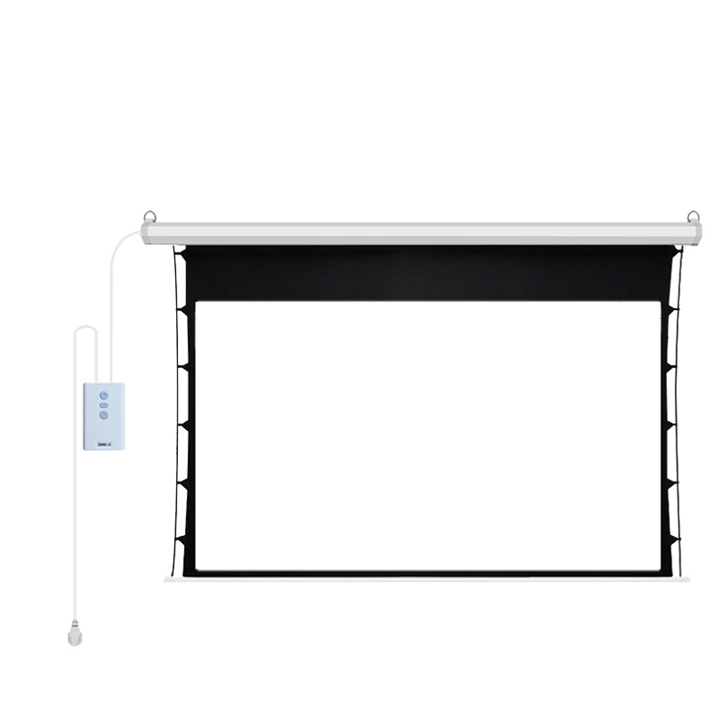 Electric Cable screen 84-inch 100-inch 150-inch 16:9 white glass fiber metal electric remote control lifting projector curtain