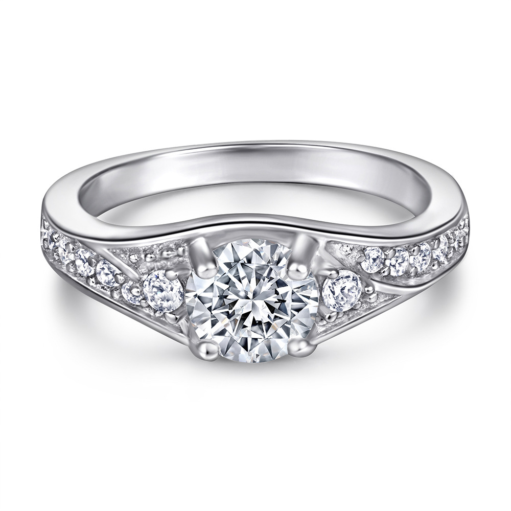 Tong Lin Jewelry S925 Sterling Silver Ring Female Niche Female Set Ring Zircon Ring European and American Fashion Ring New Cross-border