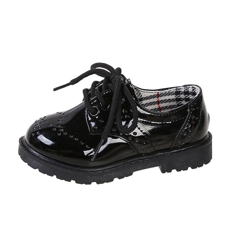 Children's Leather Shoes 2022 New Children's Students Performance Shoes Fashion British Style Patent Leather Soft Bottom Leather Shoes for Boys and Girls