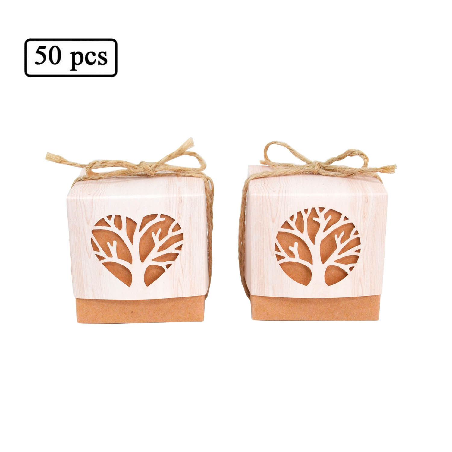 2022 vintage DIY Kraft paper box creative candy box hollow love tree candy box wedding candy box wholesale