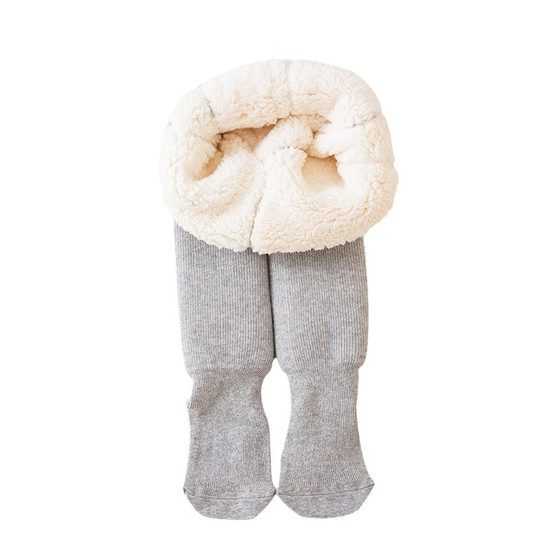 Winter children's leggings fleece-lined thick solid color girls pantyhose baby pantyhose warm pants wholesale