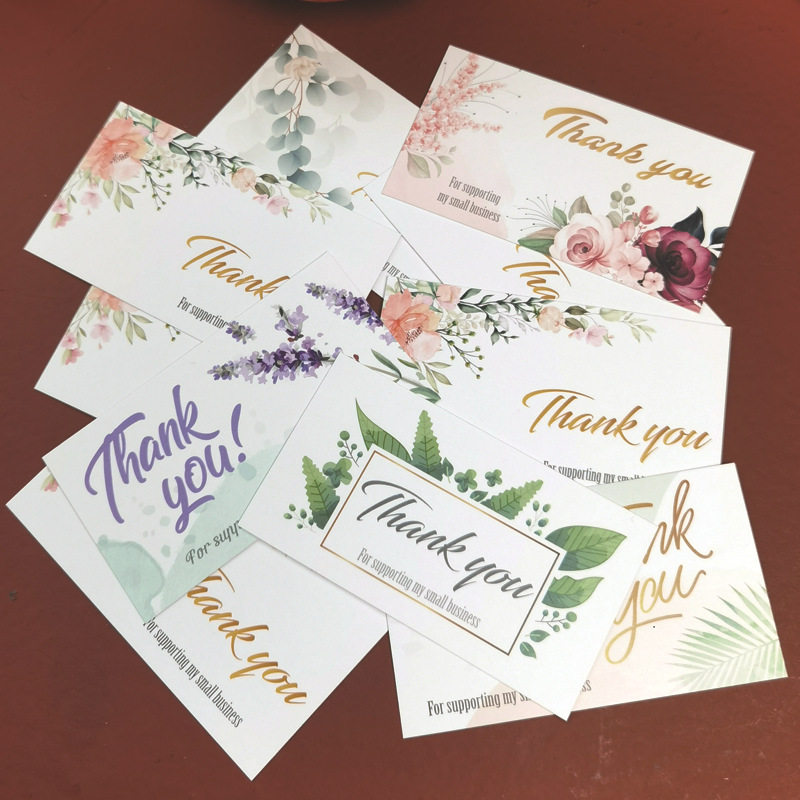 Creative small fresh coated paper after-sales business high-end production take-out ticket business card praise feedback thank you card