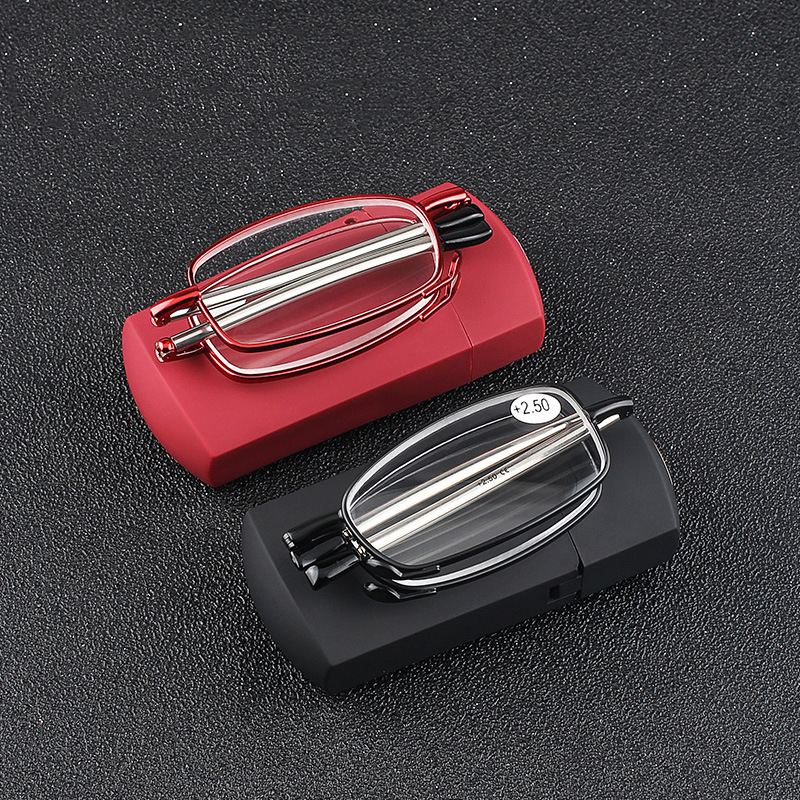 LH8802 Hard Box Antenna Telescopic Portable Folding Anti-Blu-ray reading glasses Unisex HD reading glasses Factory