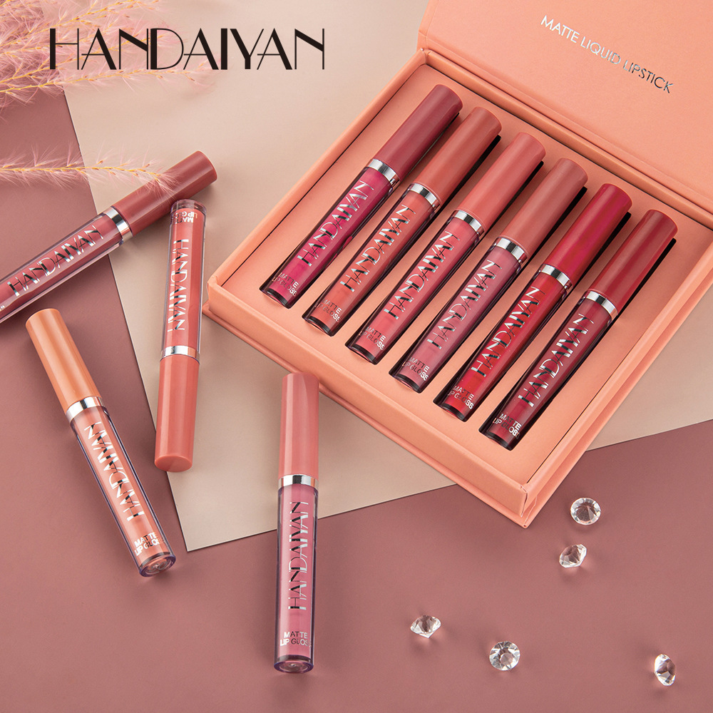 HANDAIYAN Han Daiyan Amazon not easy to dip cup liquid lipstick genuine 6 lip gloss lip glaze set Wholesale