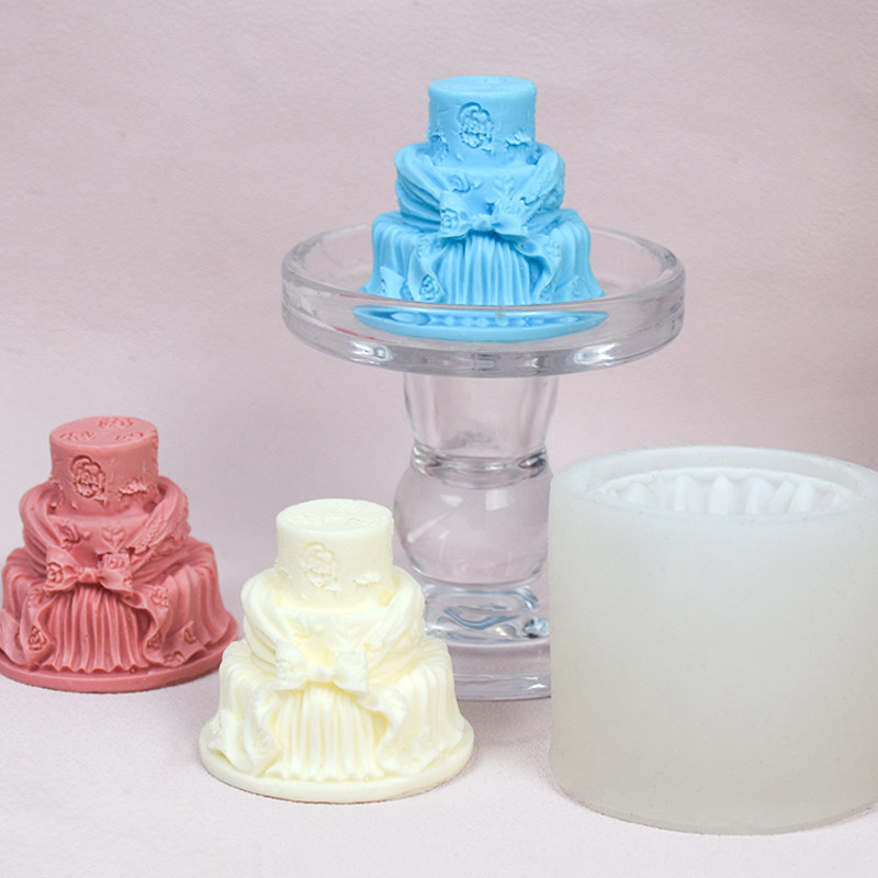 Qikai creative bow cake aromatherapy candle silicone mold DIY Fondant chocolate cake baking mold