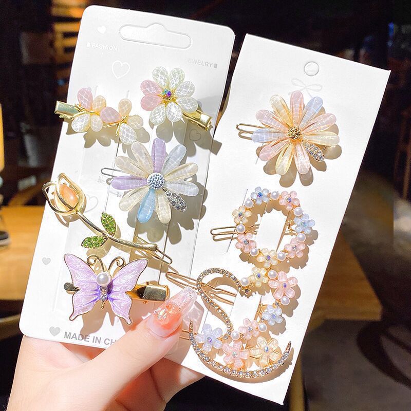 Nouvelle épingle à cheveux en perles de strass, petite frange fraîche, clip latéral, accessoires pour cheveux, couvre-chef pour femmes célèbres sur Internet, épingle à cheveux cassée, bijoux_voghion.com