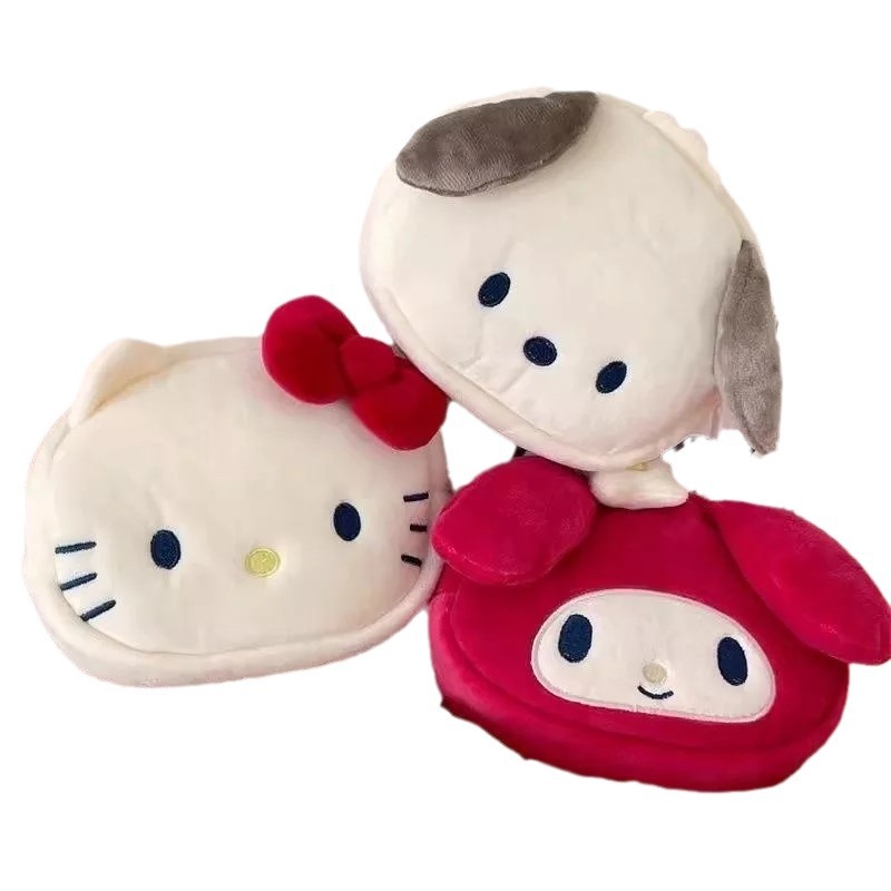 Cartoon cute Hello Kitty plush cosmetic bag change small wallet cartoon cute student ins girl storage bag