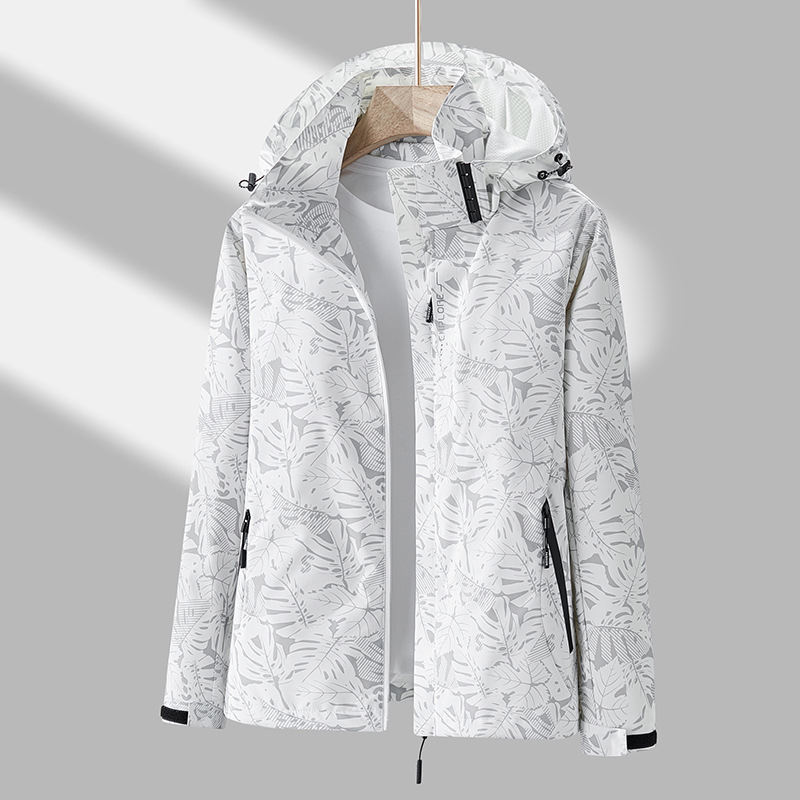 Outdoor Single-Layer Jacket Men's Windproof Water-Splashing Women's Camouflage Breathable Jacket Sports Running Mountaineering Suit Trendy Trenchcoat