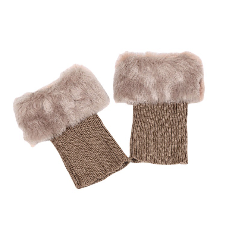 New Mao Mao Socks Cover Flip Short Boots Cover Knitted Fur Leg Cover Cross-border Short Wool Shoe Cover Christmas Mao Mao Foot Cover