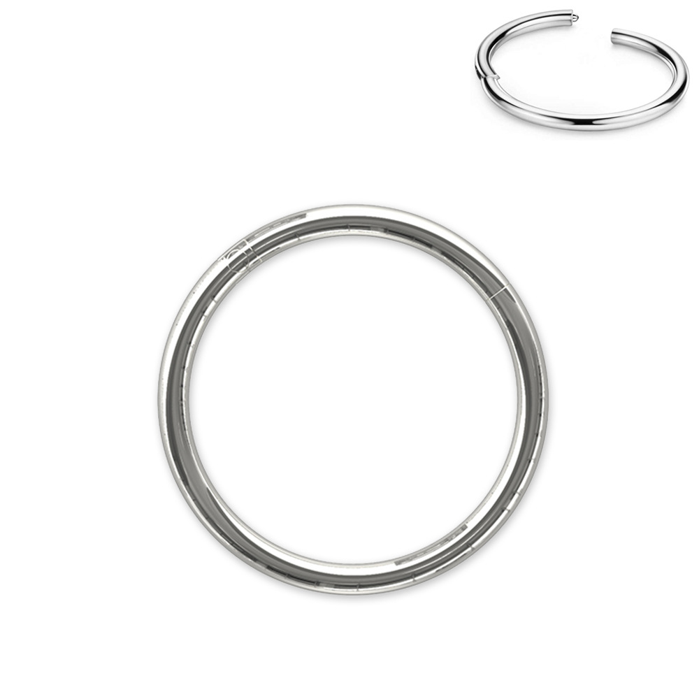 Factory direct supply titanium alloy closed ring body puncture jewelry G23 coil closed round ear clip earrings nose ring