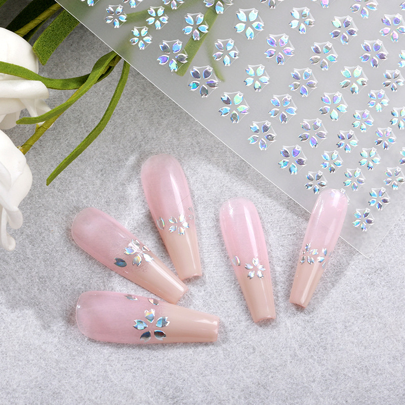 Zhengxiang Custom Love Nail Art Jewelry DIY Four Mans Star Nail Art Sticker 3d Laser Decal INS Internet Red Nail Art Sticker