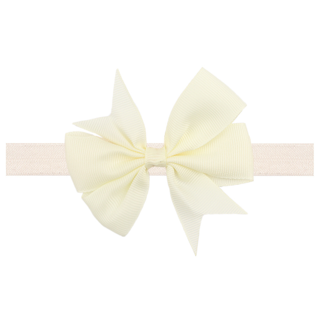 European and American Children's Hair Band Solid Color V Ribbon Dovetail Baby Bow Headband 21 Color