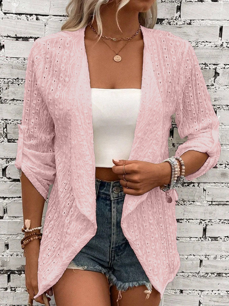  autumn and winter European and American Amazon TEMU independent station cross-border new women's solid color casual cardigan sleeve buttons