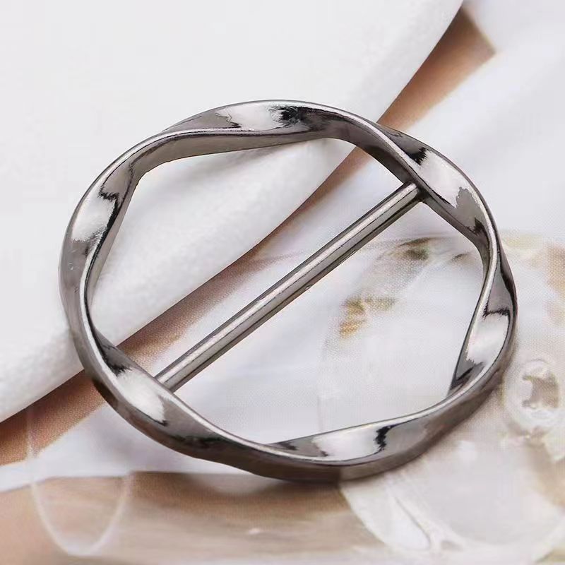 2024 Spring and Summer T-shirt Silk Towel Buckle Corner Knot Buckle Clothes Hanging Skirt Tie Clothes Artifact Waist Buckle Waist Buckle Belt Buckle