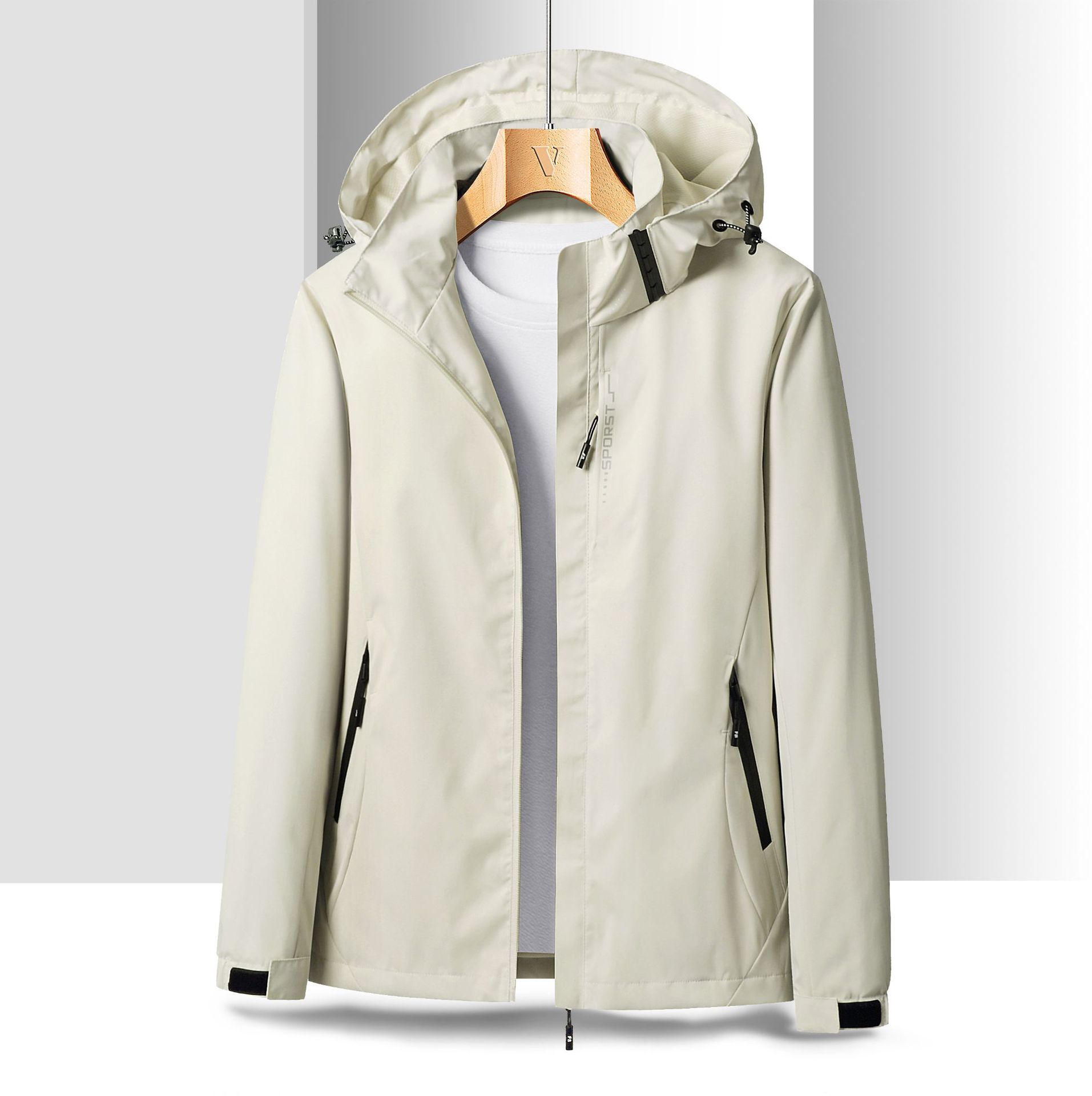 2022 Solid Color Charge Jacket Couple's Jacket Spring and Autumn Thin Outdoor Hooded Jacket Baseball Suit Mountaineering Jacket