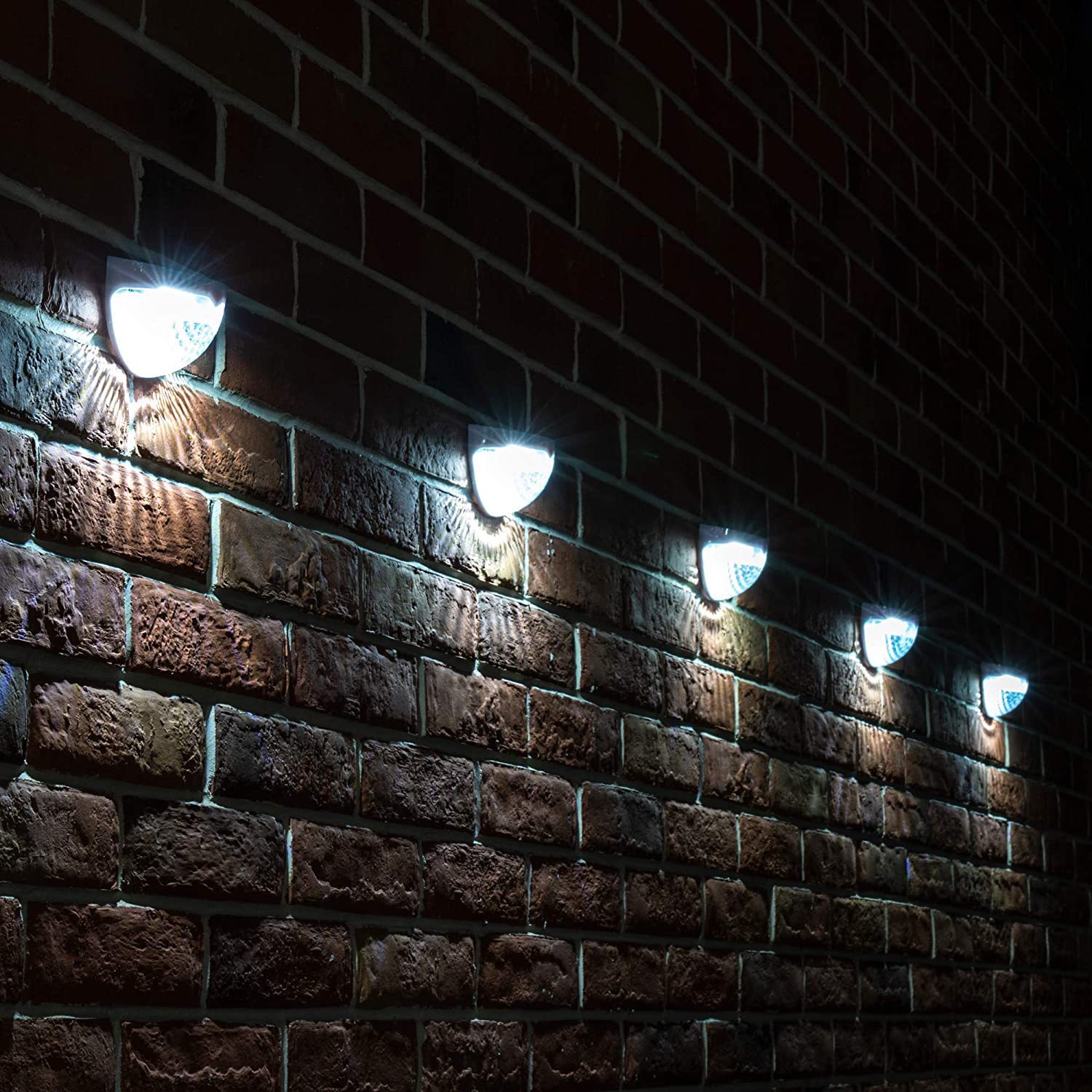 Solar 6LED semicircle fence lamp outdoor light and shadow night light garden lamp wall lamp step stair lamp