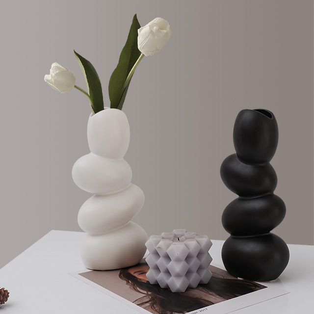 Nordic Morandi ins Vase Ornaments Living Room Dried Flower Arranging Dining Table Bedroom Modern Simple Light Luxury Decoration