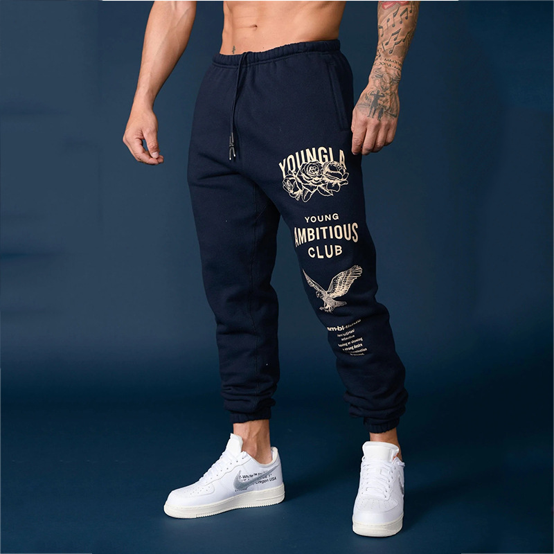 2024 Cross-border Hot New Autumn Men's Sweatpants European and American Long Sports Leisure Fitness Training Leg Trousers