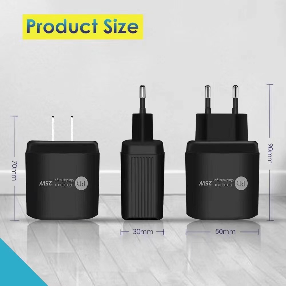 Wholesale PD25W + QC3.0 fast charging head for iphone13 Apple Android type-cQC3.0 dual port charging