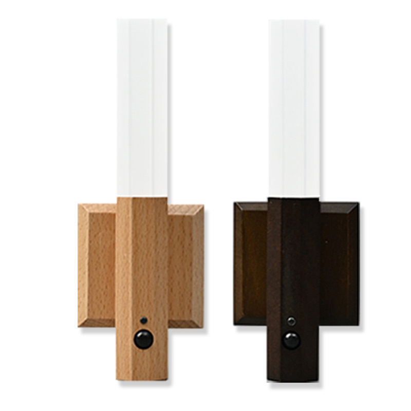 Intelligent Human body induction new wooden stick lamp magnetic suction charging wooden night light wine cabinet wardrobe bedside night light cross-border