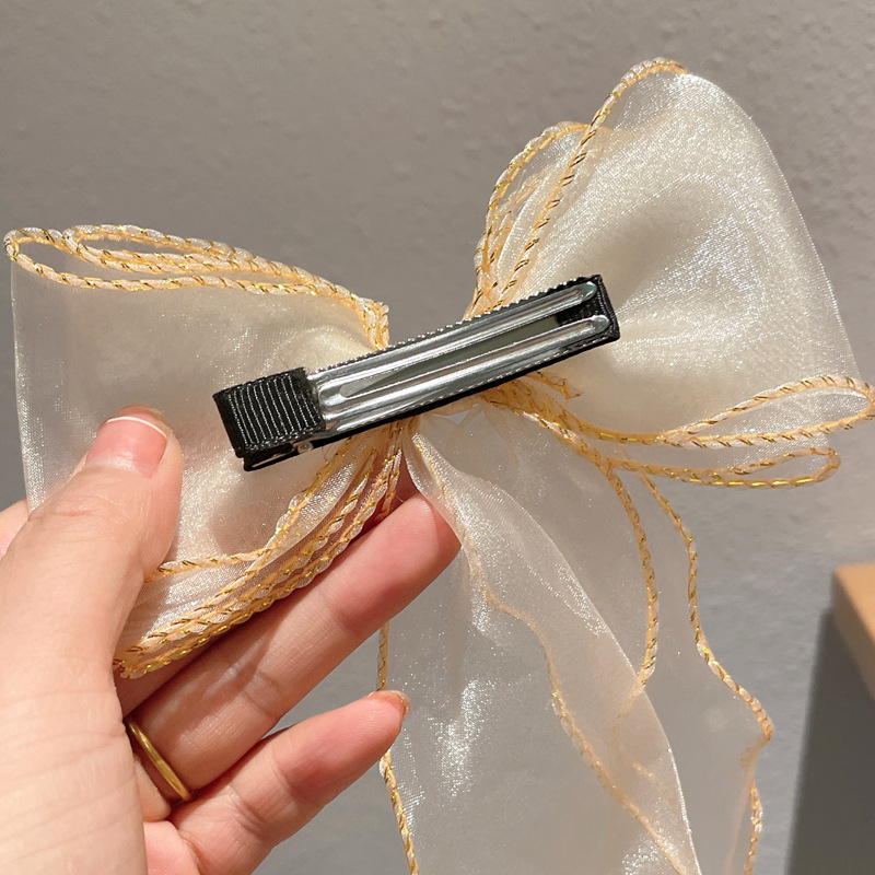 Children's Long Ribbon Bow Hairpin Princess Yarn Super Fairy Girl's Cute Korean Style Braided Hair Belt Stylist Headwear Hairpin