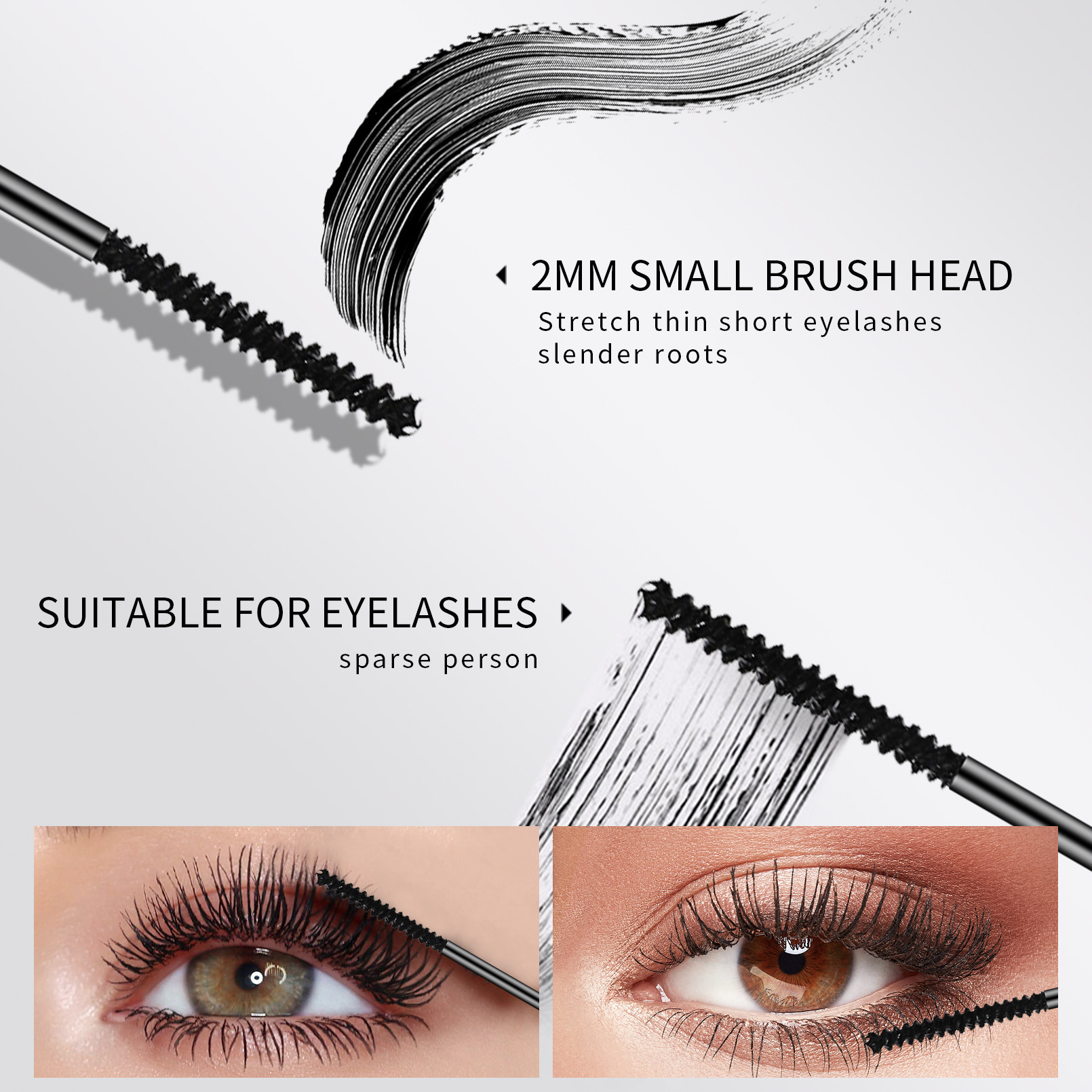 QIC Japanese fine eyelashes into the micro 4d mascara small brush head waterproof not dizzy makeup not caking source makeup wholesale