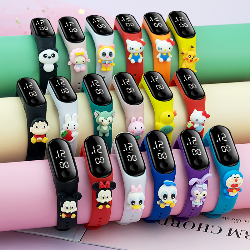 Internet Celebrity Cartoon LED Doll Electronic Watch Children's Men's and Women's Students Watch Touch Waterproof Handring Watch Gift