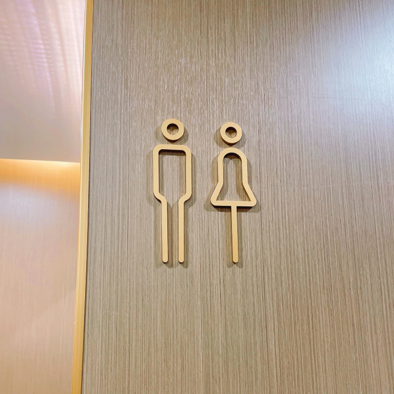5ZW Wholesale Shop Hotel Homestay 3D Stereo Men's Toilet Women's Toilet Toilet Toilet Wall Stickers Toilet Door