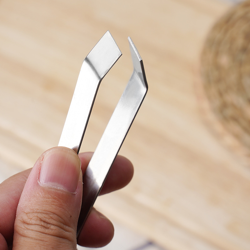 In stock stainless steel pig hair clip flat oblique mouth chicken duck goose poultry hair remover Thorn fish bone clip kitchen gadget