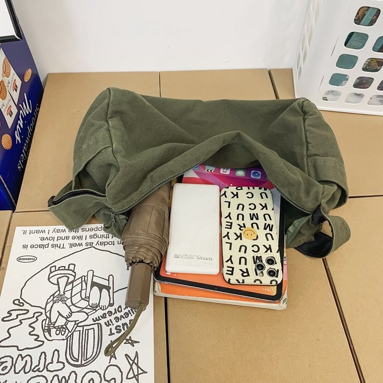森系大学生キャンバス斜めショルダーバッグレディース郵便差込バッグ授業用ワンショルダーバッグ大容量キャンバスバッグリュックサック|undefined