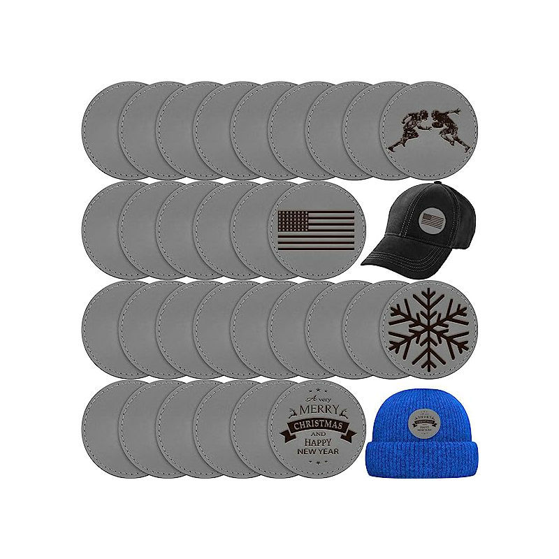 Blank leather label diy artificial leather PU clothing hat patch sticker car line laser self-adhesive rubber brand can be carved