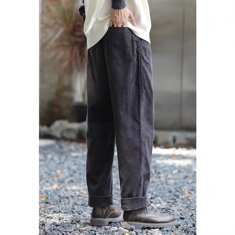 Corduroy Pants Men's Autumn and Winter Loose Fashionable American Style Tooling Pleated Antique Japanese Style Retro Casual Straight Pants Men's