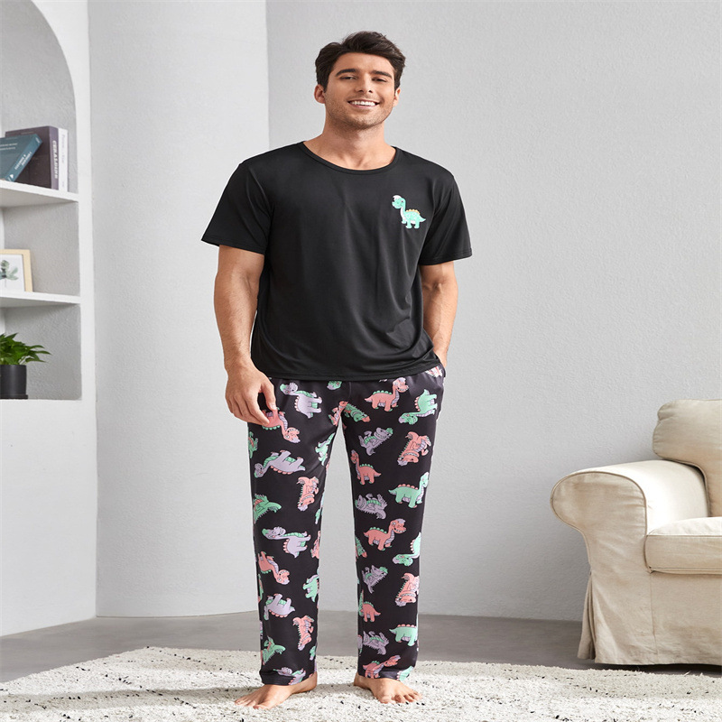 Foreign Trade Men's Home Clothes suit Autumn and Winter Casual Outwear Explosions Men's Short-sleeved Crewneck Pants Boys Pajamas Pants