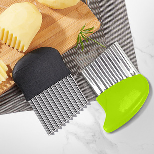 Stainless Steel Potato Knife Creative Wave Potato Knife Potato Cut Fries Knife Kitchen Gadget Spike Potato Cut