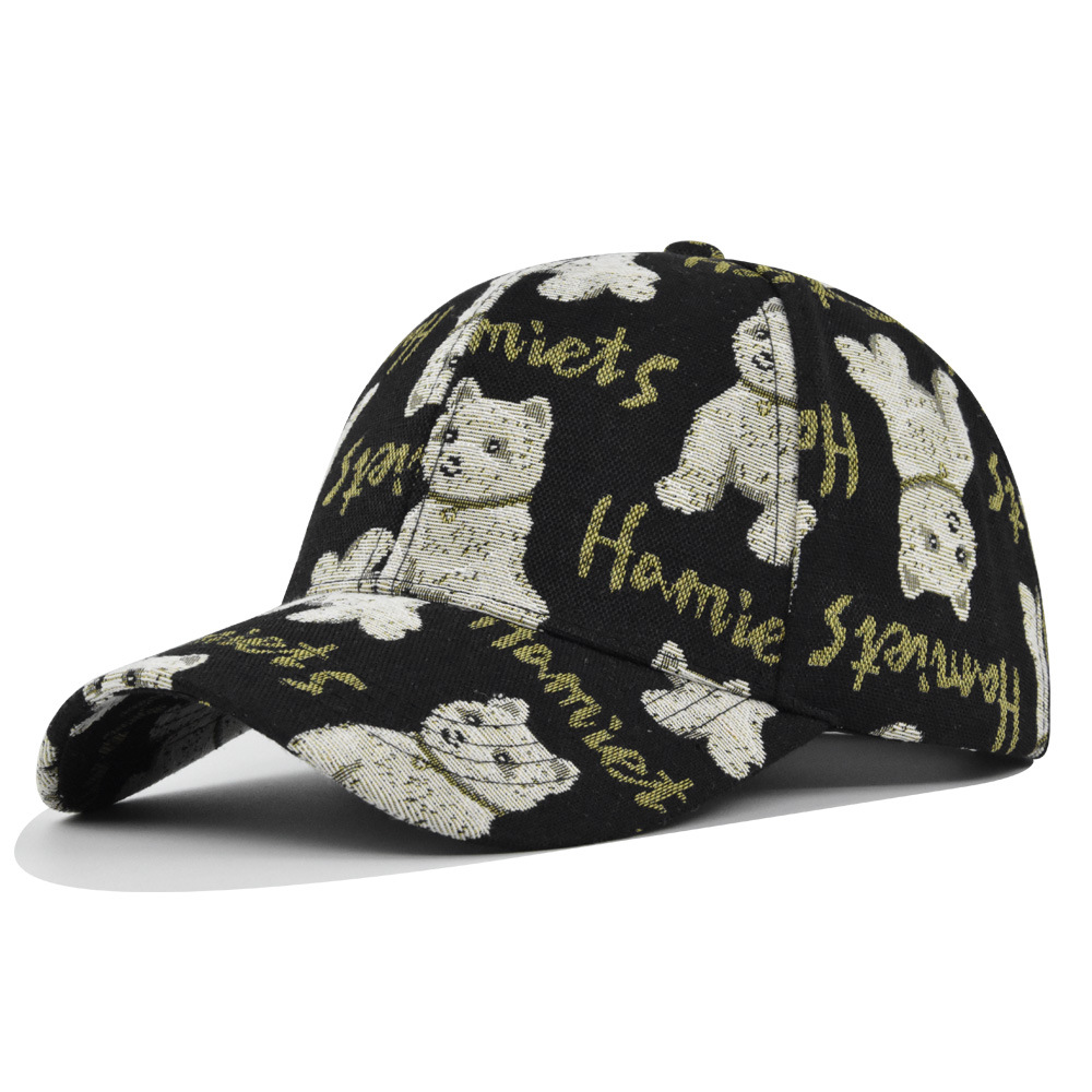 Korean-style Bear Baseball Cap Puppy Cap Printed Casual ins All-match Women's Outdoor Hat