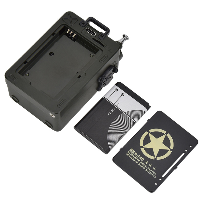Hanrongda 700 Portable Full Band Bluetooth Card MP3 Broadcasting Station Memory Mechanical Tuning Radio