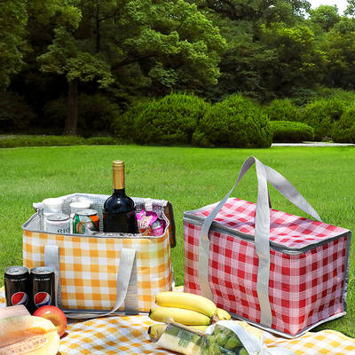 New outdoor picnic bag ins Internet celebrity aluminum film folding lunch bag portable lunch bag with picnic mat