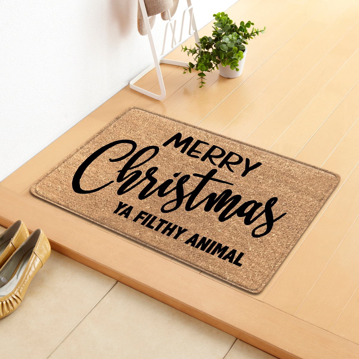 Cross-border Cute Christmas Letters Home Door Mat Absorbent Mat Living Room Kitchen Floor Mat Bedroom Carpet Hair